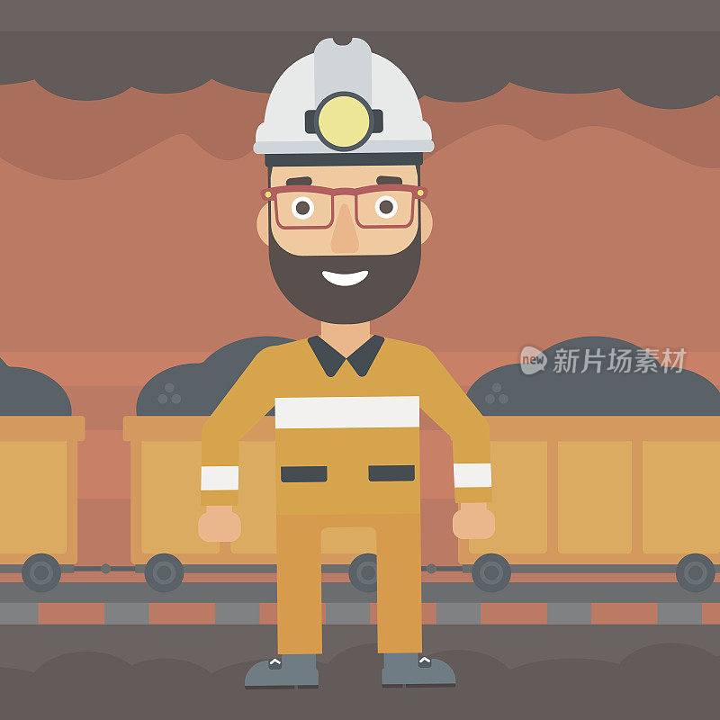 Confident miner in hardhat